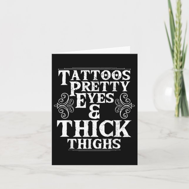 Funny Tattoos Söt Öga Thick Thighs Gift Tattoo Kort (Framsida)