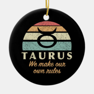 Funny Taurus Zodiac Regler Julgransprydnad Keramik