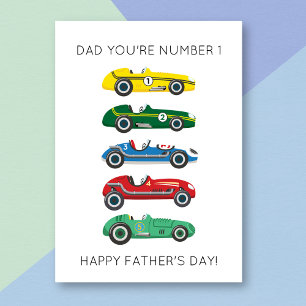 Funny Tävling Cars Pun Fars dag Card Kort
