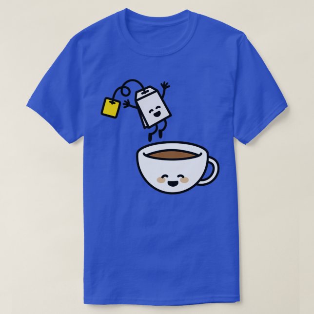 Funny tea bag teacup happy Tea lover Tea drinker T Shirt (Design framsida)