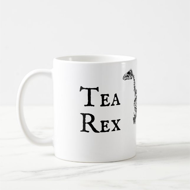 Funny Tea Rex Tyrannosaurus Dinosaur Fars dag Kaffemugg (Vänster)