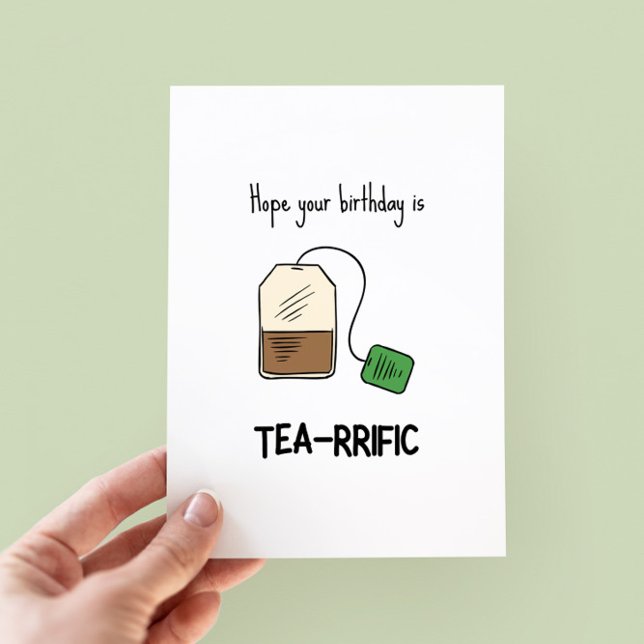 Funny Tea-rrific Pun Birthday Card (Skapare uppladdad)