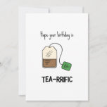 Funny Tea-rrific Pun Birthday Card<br><div class="desc">Hoppas att din födelsedag är terik - roligt födelsedagskort med en minimalistisk illustration av en tepåse</div>