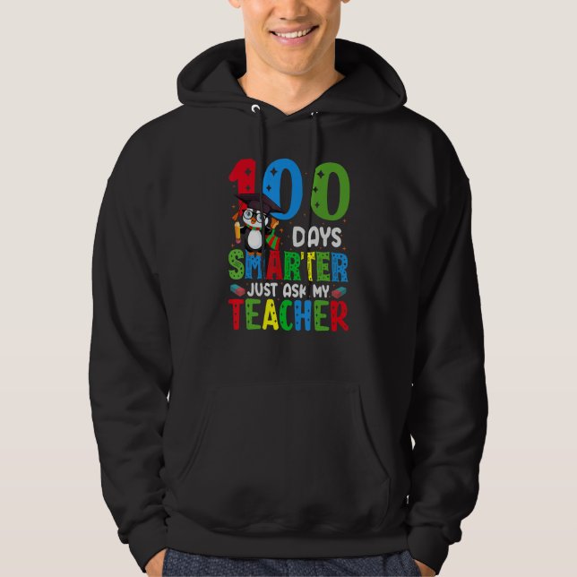 Funny Teacher 100 Days Of School Hoodie (Framsida)
