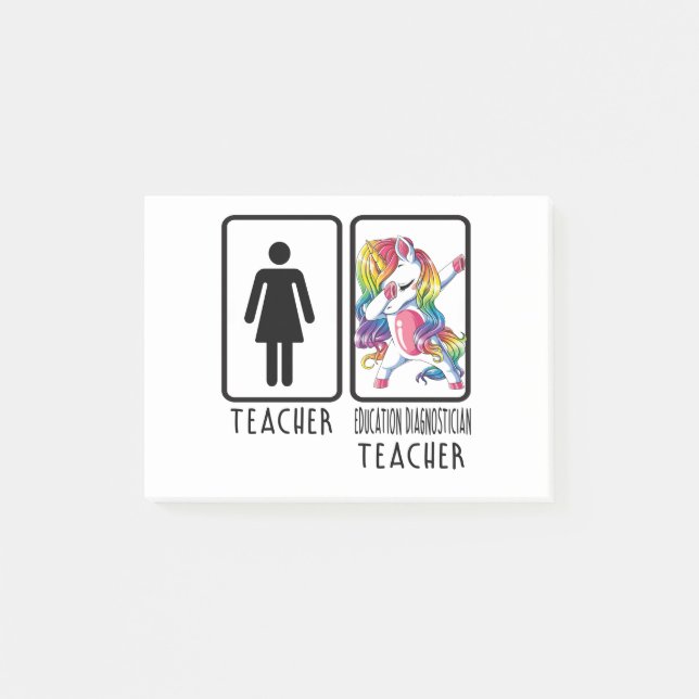 Funny Teacher 1 Education Diagnostician Teacher Post-it Block (Framsida)