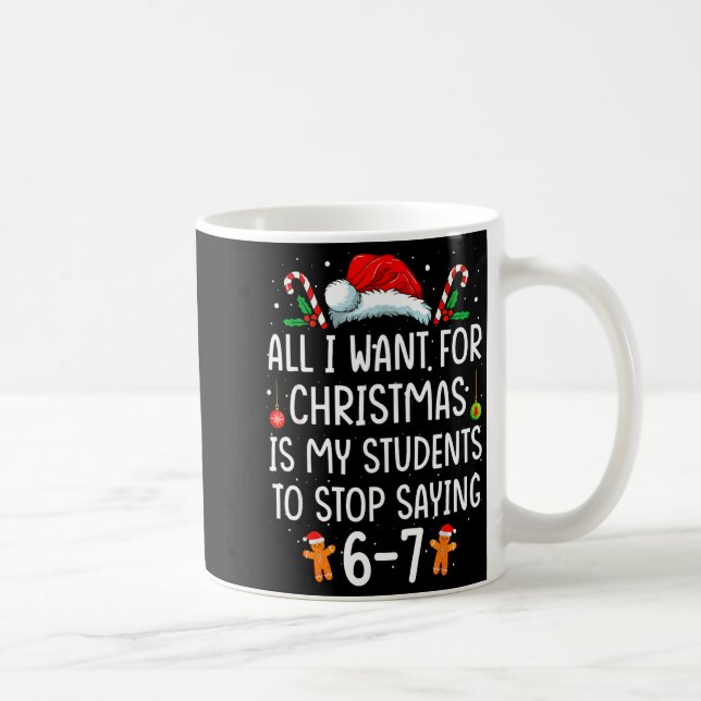 Funny Teacher 67 Christmas Six Seven Students Sayi Kaffemugg (Höger)