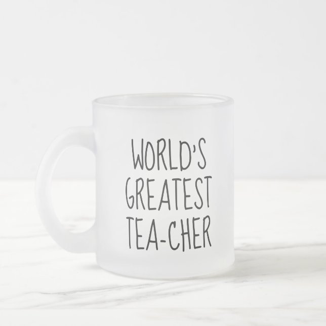 Funny teacher appreciation tea glass gift frostad glasmugg (Vänster)