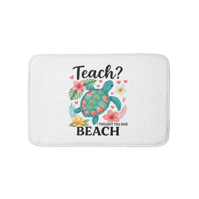 Funny Teacher Beach Summer Turtle Badrumsmatta (Framsidan)