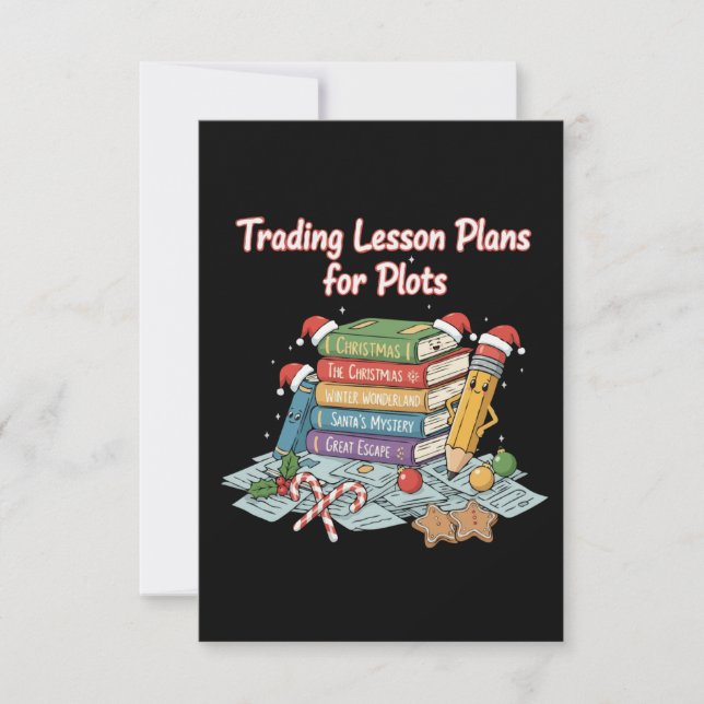Funny Teacher Christmas Holiday | Trading Lesson  Tack Kort (Framsida)