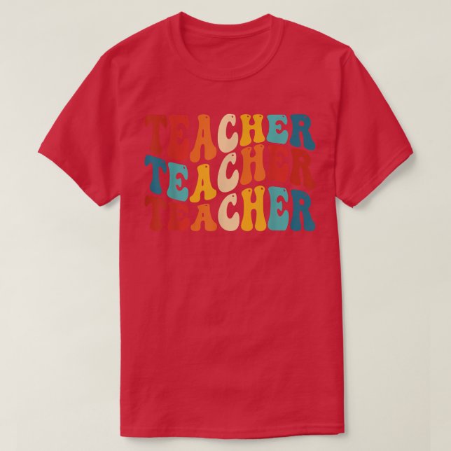 Funny Teacher classroom For Learning Retro Teacher T Shirt (Design framsida)