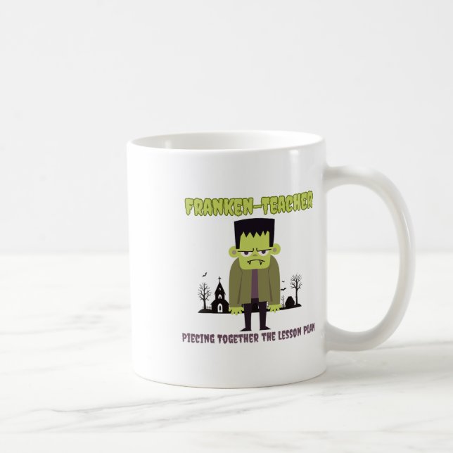 Funny Teacher Halloween Shirt Franken-lärare Fran Kaffemugg (Höger)