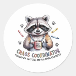 Funny Teacher Sticker Chaos Coordinator Gift for W Runt Klistermärke