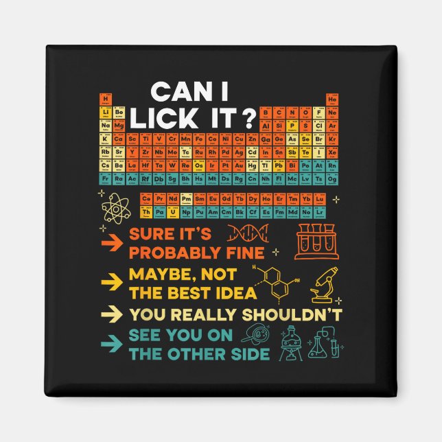 Funny Teacher Student Science Can I Lick It Period Magnet (Framsidan)