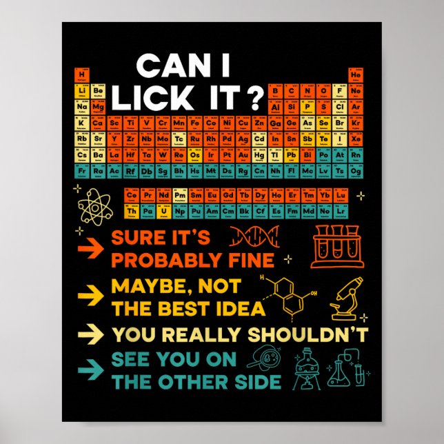 Funny Teacher Student Science Can I Lick It Period Poster (Framsidan)