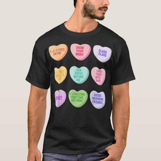 Funny Teacher Valentines Day Conversation Heart Sc T Shirt (Framsida)