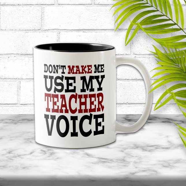 Funny Teacher Voice Två-Tonad Mugg (Skapare uppladdad)