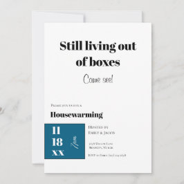 Funny Teal Blue Housewarming Celebration Kort