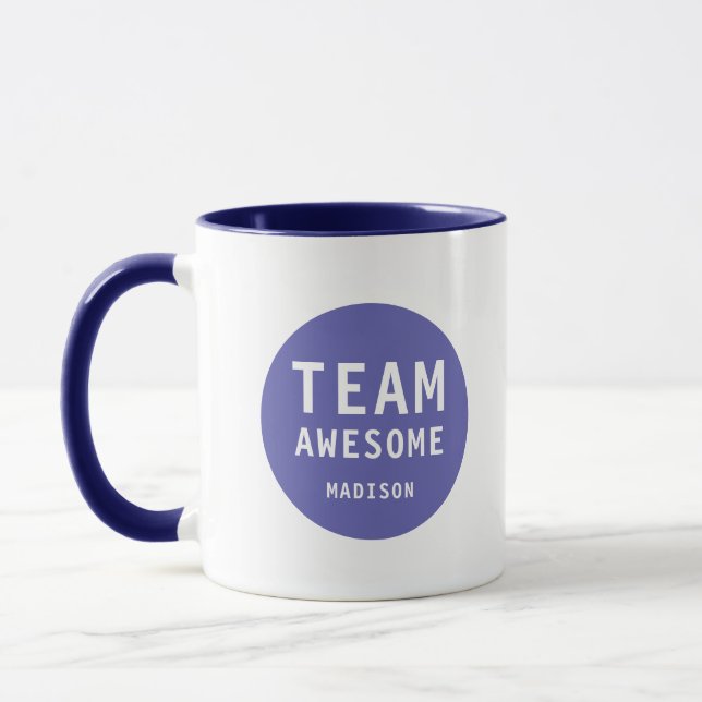 Funny Team Awesome Purple Personalized Name Mugg (Vänster)