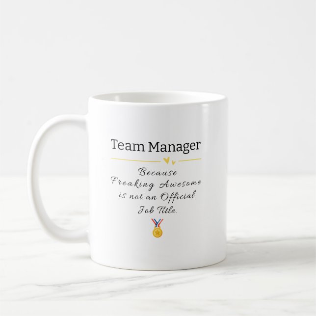 Funny Team Manager-jobbtitel för kaffe Mugg (Vänster)