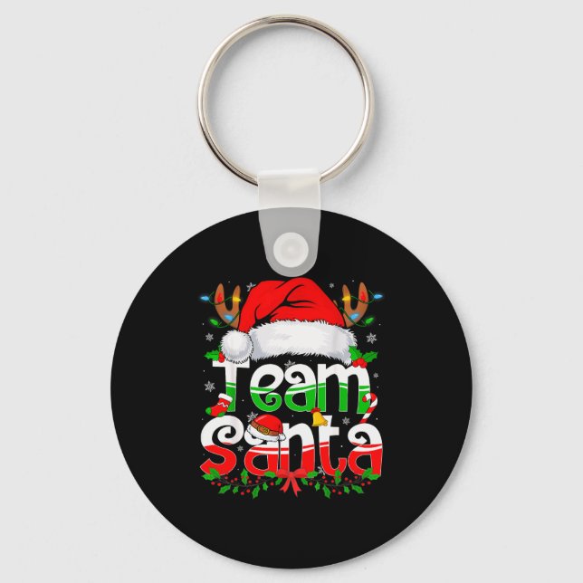 Funny Team Santa Claus Christmas Family Matching P Nyckelring (Framsida)