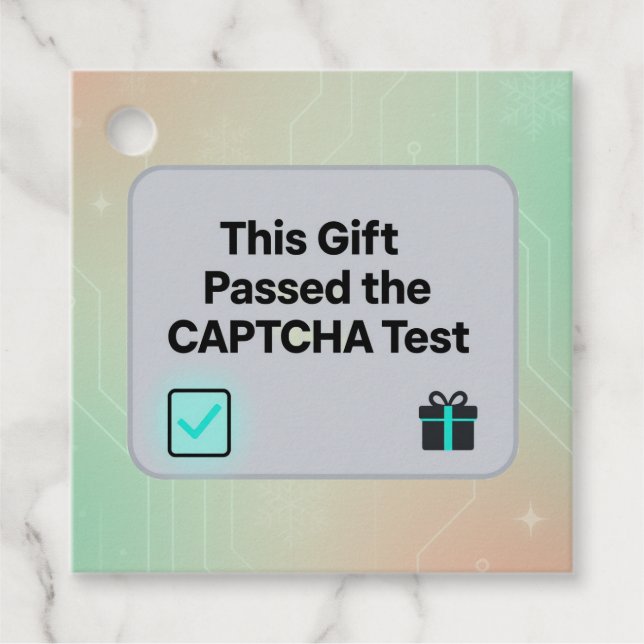 Funny Tech Gift-Märkre - "Passed CAPTCHA Test" Gåvor Etiketter (Framsida)