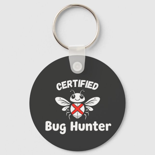 Funny Tech Keychain - "Auktoriserad Kryp Hunter" Nyckelring (Framsida)