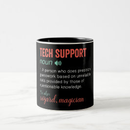 Funny Tech-support med två-ton kaffe Mugg