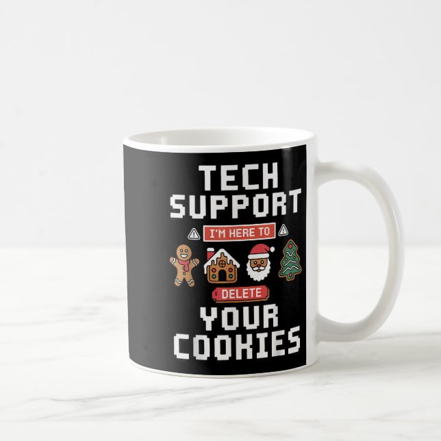 Funny Tech Suprt Here To Delete Cookies Xmas Men W Kaffemugg (Höger)