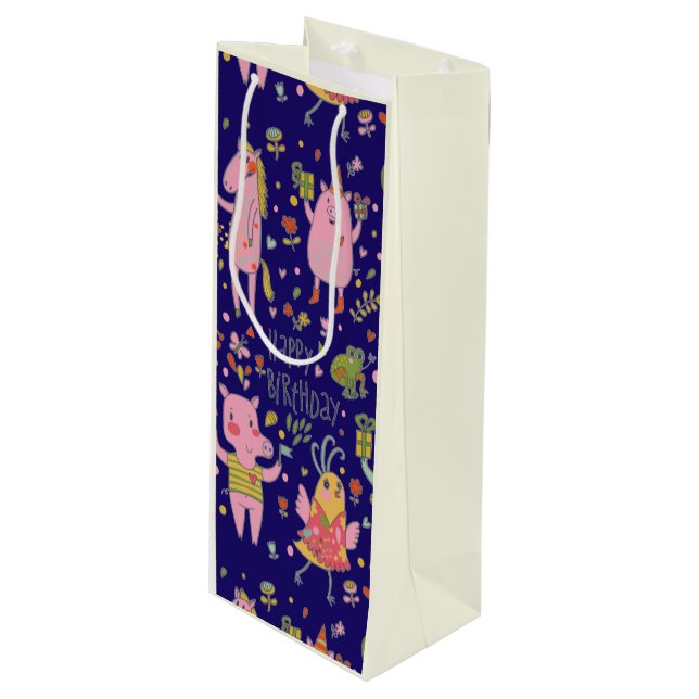 Funny Tecknad Animals Sjunga Grattis på födelsedag (Framsidan Vinklad)