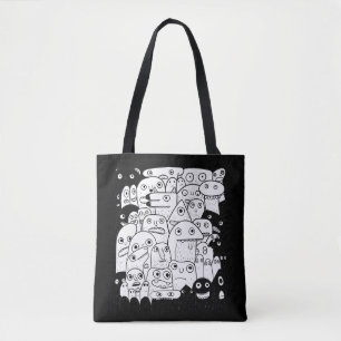 Funny tecknad ansikte l Black and white Tygkasse