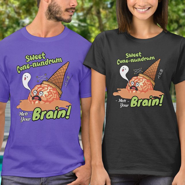 Funny Tecknad av Smälter av Brain Ice Cream T Shirt (Skapare uppladdad)