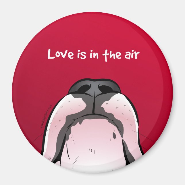 Funny tecknad Bull Terrier Fridge Magnet (Framsidan)