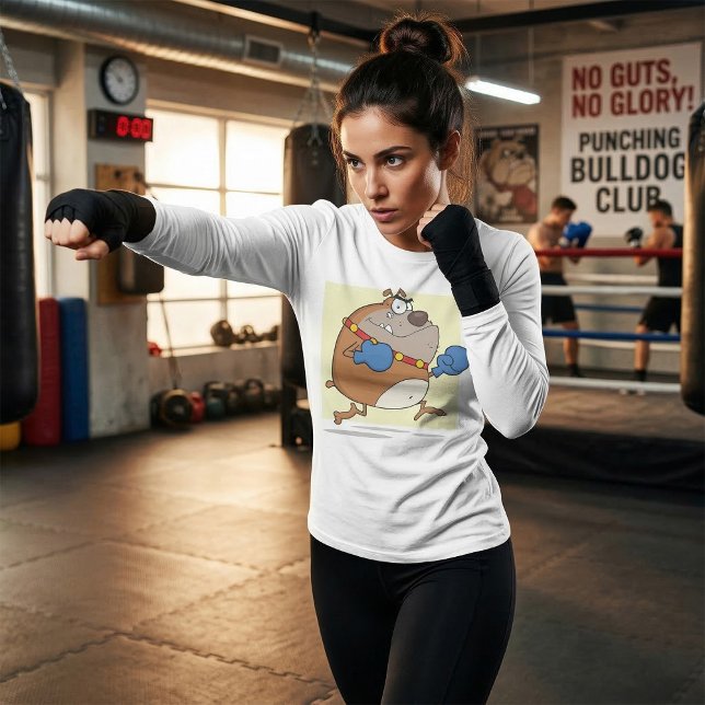 Funny Tecknad Bulldog Boxer Hund T Shirt (Skapare uppladdad)