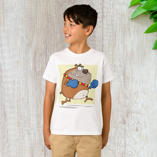 Funny Tecknad Bulldog Boxer Hund T Shirt (Skapare uppladdad)