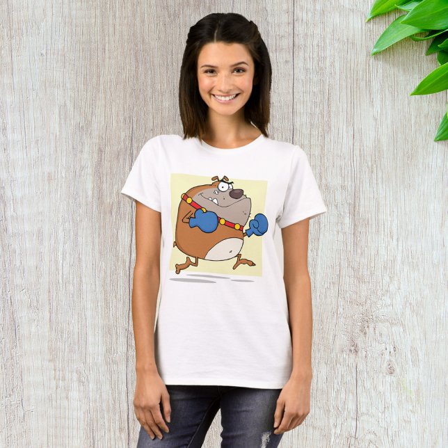 Funny Tecknad Bulldog Boxer Hund T Shirt (Skapare uppladdad)
