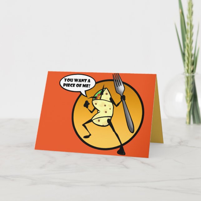 FUNNY TECKNAD BURRITO BLANK GREETING CARD KORT (Framsida)