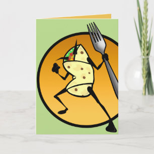 FUNNY TECKNAD BURRITO BLANK GREETING CARD KORT