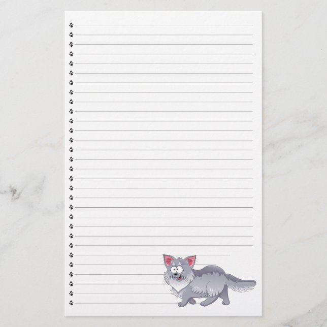 Funny Tecknad Cat Led Pet Stationery Brevpapper (Framsida)