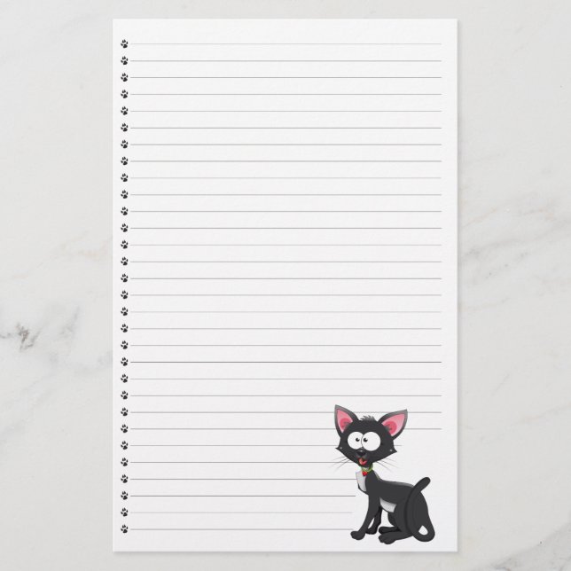 Funny Tecknad Cat Led Pet Stationery Brevpapper (Framsida)
