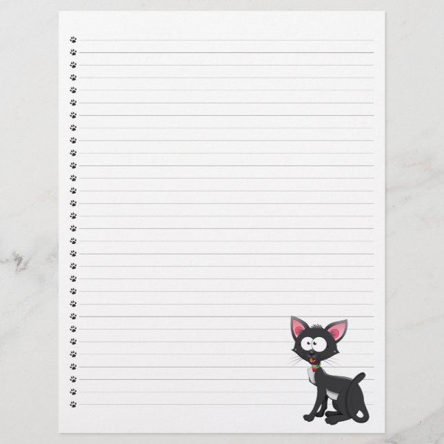 Funny Tecknad Cat Lintet Letterhead (Framsida)