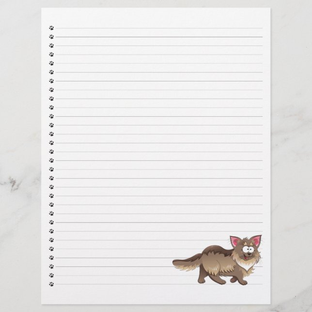 Funny Tecknad Cat Lintet Letterhead (Framsida)