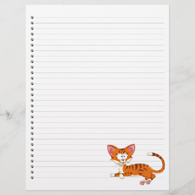Funny Tecknad Cat Lintet Letterhead (Framsida)