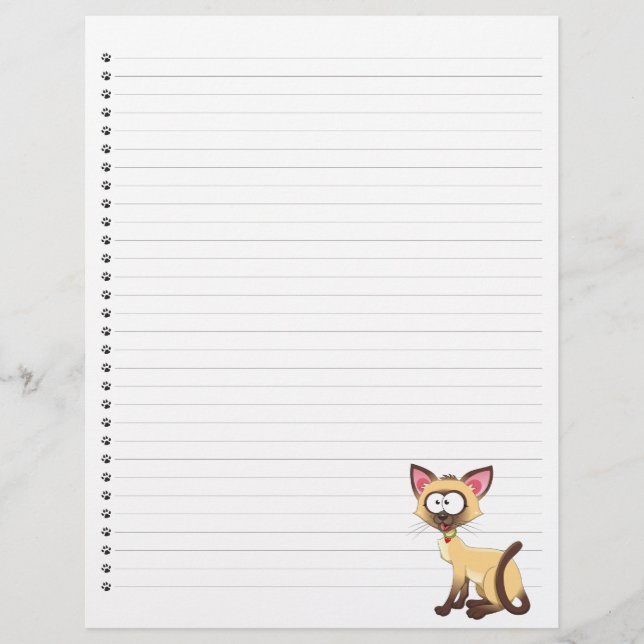 Funny Tecknad Cat Lintet Letterhead (Framsida)
