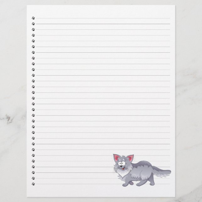 Funny Tecknad Cat Lintet Letterhead (Framsida)