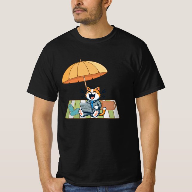 Funny Tecknad Cat T Shirt (Framsida)