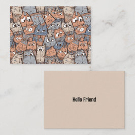 Funny Tecknad Cats Anteckningskort