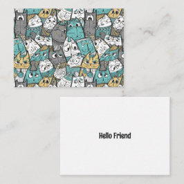 Funny Tecknad Cats Anteckningskort