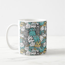 Funny Tecknad Cats Kaffemugg