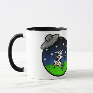FUNNY TECKNAD COW ALIEN ABDUCTION RINGER MUGG