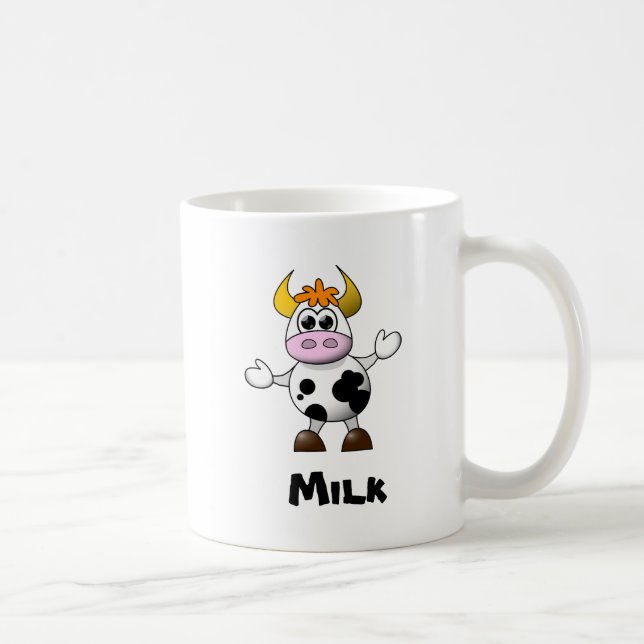 Funny Tecknad Cow Kaffemugg (Höger)